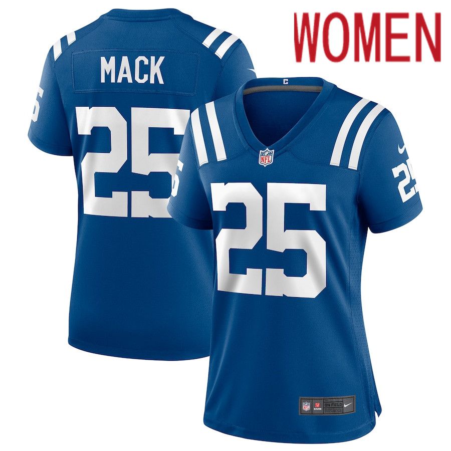 Women Indianapolis Colts 25 Marlon Mack Nike Royal Game NFL Jersey